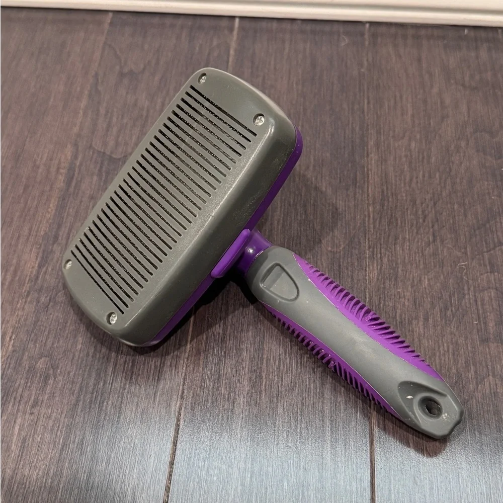 Hertzko Purple Dog Pet Wire Fine Grooming Brush Deshedder